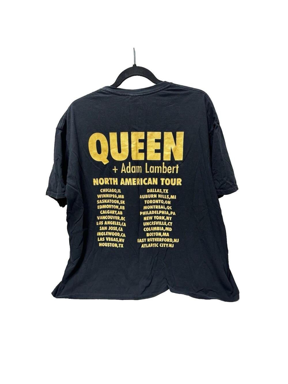 Queen Band North American Tour T-Shirt w/ Adam Lambert – Black & Yellow GUC 2XL - Picture 2 of 6